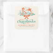 Weihnachtsfeier & Niedliches Party Quadratischer Aufkleber (Tasche)