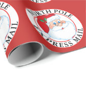 Weihnachtsfeier Nordpol Express Post Geschenkpapier (Rolleneckpunkt)