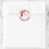 Weihnachtsfeier Nordpol Express Post Runder Aufkleber (Tasche)