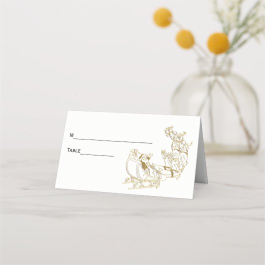 Weihnachtsfeier Nr. 3 Place Escort Card Gold Platzkarte (Rückseite)
