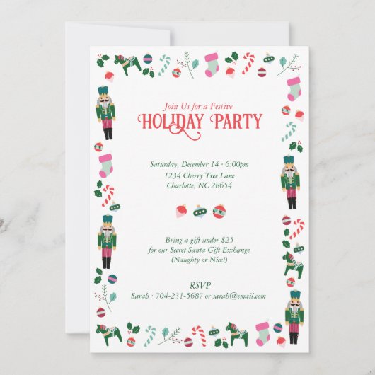 Weihnachtsfeier Nutcracker Feiertag Party Einladung (Vorderseite)