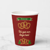 Weihnachtsfeier oder Party in Bretzel - Text hinzu Pappbecher (Vorderseite)