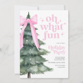 Weihnachtsfeier Oh, was Spaß Rosa Einladung (Vorderseite)