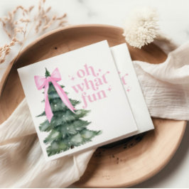 Weihnachtsfeier Oh, was Spaß Rosa Serviette