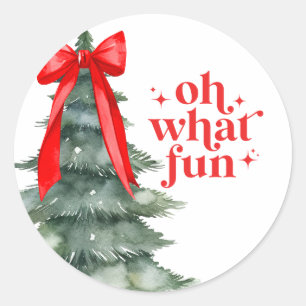 Weihnachtsfeier Oh, welche Freude Runder Aufkleber