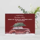 Weihnachtsfeier Oldtimer Einladung (Stehend Vorderseite)