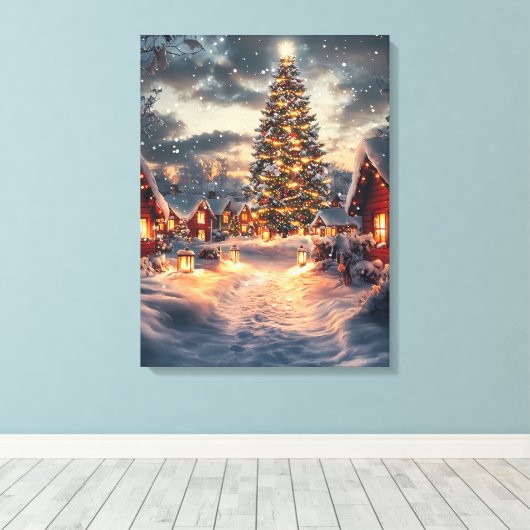 Weihnachtsfeier - Ölgemälde Leinwanddruck (Insitu (Holzboden))