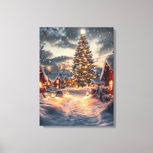 Weihnachtsfeier - Ölgemälde Leinwanddruck (Vorderseite)