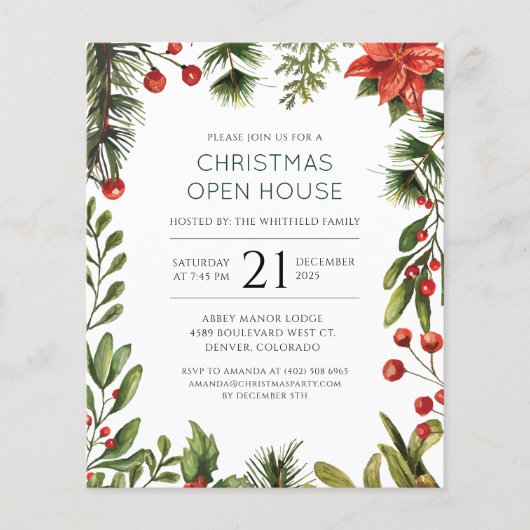 Weihnachtsfeier Open House Party Flyer (Vorne)