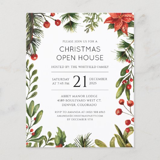 Weihnachtsfeier Open House Party Flyer (Vorne)