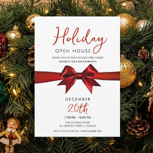 Weihnachtsfeier Open House Roter Bogen Einladung