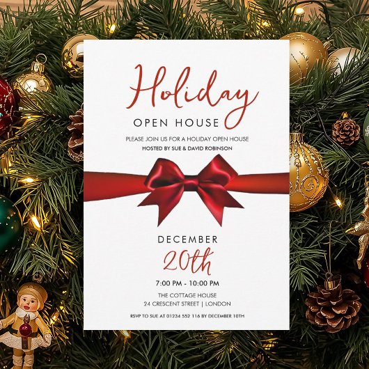 Weihnachtsfeier Open House Roter Bogen  Einladung