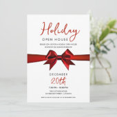 Weihnachtsfeier Open House Roter Bogen  Einladung (Stehend Vorderseite)