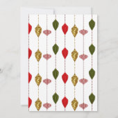 Weihnachtsfeier Ornamente & Poinsettia Einladung (Rückseite)