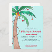 Weihnachtsfeier Palm Tree Party Einladung (Vorne/Hinten)