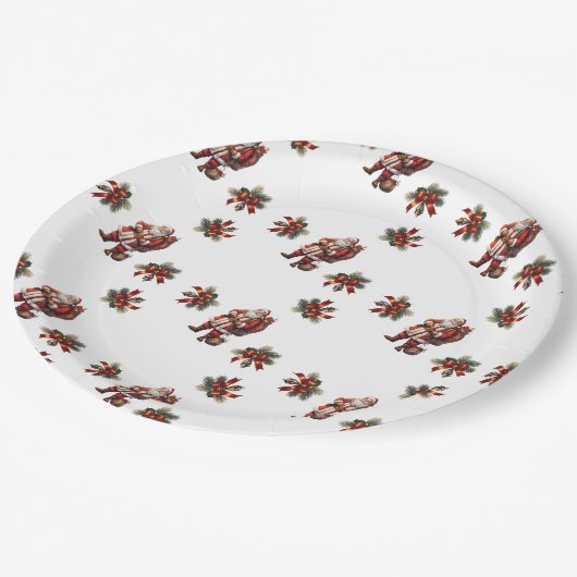 Weihnachtsfeier Pappteller (Schrägansicht)