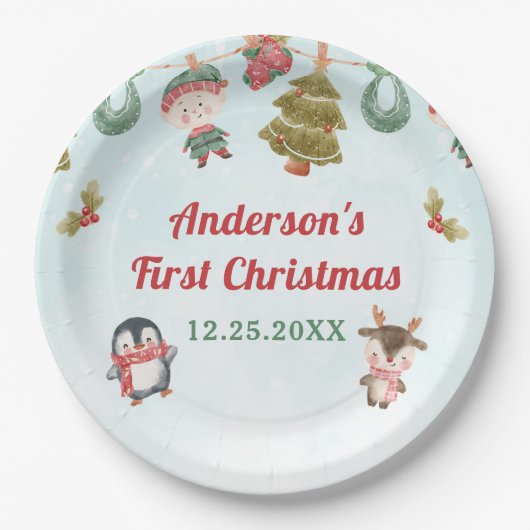 Weihnachtsfeier Pappteller (Vorderseite)