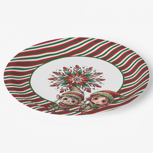 Weihnachtsfeier Pappteller (Schrägansicht)