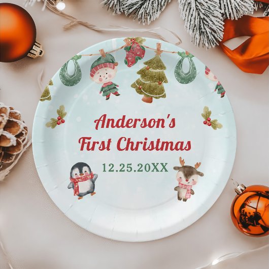 Weihnachtsfeier Pappteller