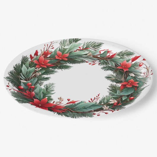 Weihnachtsfeier Pappteller (Schrägansicht)