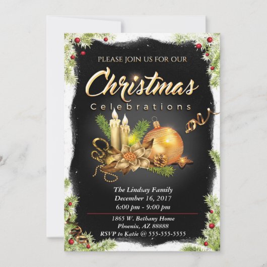 Weihnachtsfeier Party Einladung (Vorderseite)