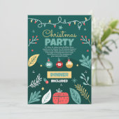 Weihnachtsfeier, Party Einladung (Stehend Vorderseite)