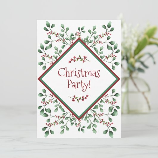 Weihnachtsfeier - Party - Einladung (Stehend Vorderseite)