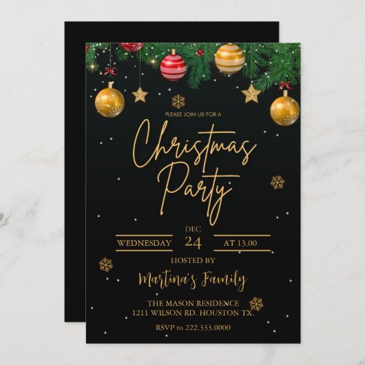 Weihnachtsfeier Party Einladung (Vorne/Hinten)