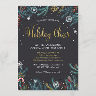 Weihnachtsfeier Party Einladung, Feiertagsjubiläum Einladung