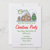 Weihnachtsfeier Party Einladung - Lebkuchenhaus (Vorderseite)