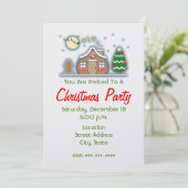 Weihnachtsfeier Party Einladung - Lebkuchenhaus (Stehend Vorderseite)