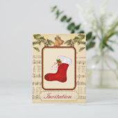 Weihnachtsfeier Party Einladung mit Weihnachten (Stehend Vorderseite)