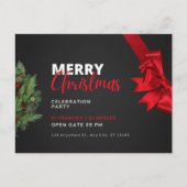 Weihnachtsfeier Party Einladung Post Card Postkarte (Vorderseite)