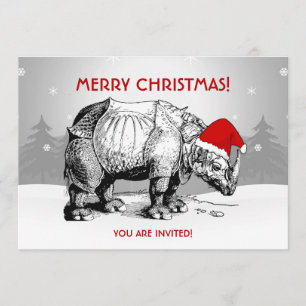 Weihnachtsfeier Party Einladung Rhino Weihnachtsma