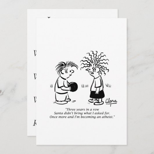 Weihnachtsfeier Party Einladung - Weihnachtsmann u (Vorne/Hinten)