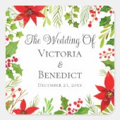 Weihnachtsfeier Personalisiert Quadratischer Aufkleber (Vorderseite)