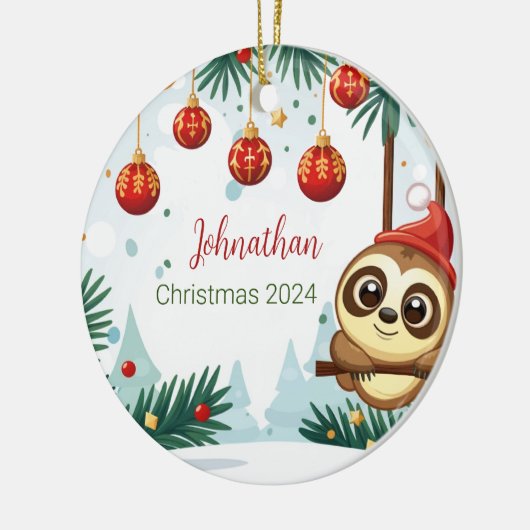 Weihnachtsfeier Personalisiertes Ornament (Links)
