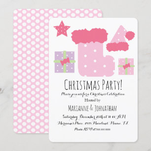 Weihnachtsfeier Pink Mix Holiday Thema Einladung