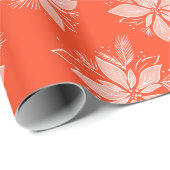 Weihnachtsfeier Poinsettia Blume Holiday Wrapping Geschenkpapier (Rolleneckpunkt)