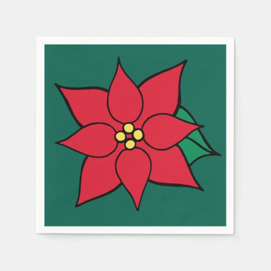 Weihnachtsfeier Poinsettia Feiertag Napkins Serviette (Vorderseite)