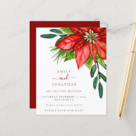 Weihnachtsfeier Poinsettia Save the Date