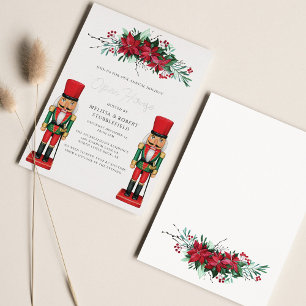 Weihnachtsfeier Poinsettia Spielzeug Nussknacker S Folieneinladung