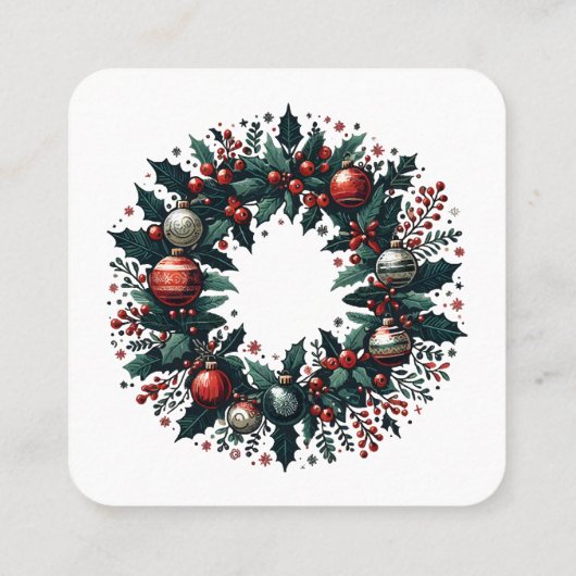 Weihnachtsfeier Quadratische Visitenkarte (Rückseite)