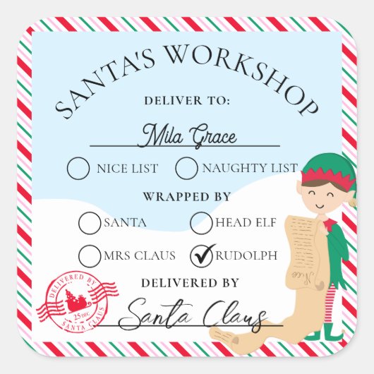 Weihnachtsfeier Quadratischer Aufkleber (Vorderseite)