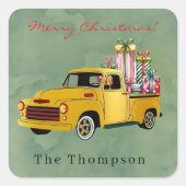 Weihnachtsfeier Quadratischer Aufkleber (Vorderseite)