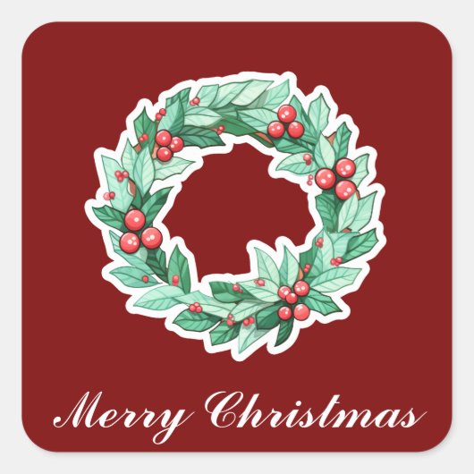 Weihnachtsfeier Quadratischer Aufkleber (Vorderseite)