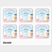 Weihnachtsfeier Quadratischer Aufkleber (Blatt)