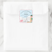 Weihnachtsfeier Quadratischer Aufkleber (Tasche)