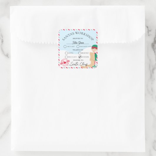 Weihnachtsfeier Quadratischer Aufkleber (Tasche)