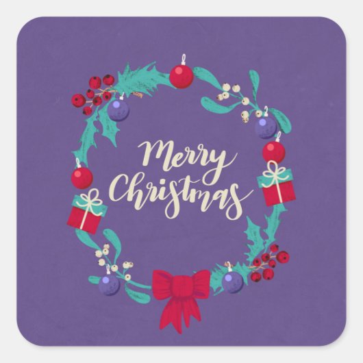 Weihnachtsfeier Quadratischer Aufkleber (Vorderseite)